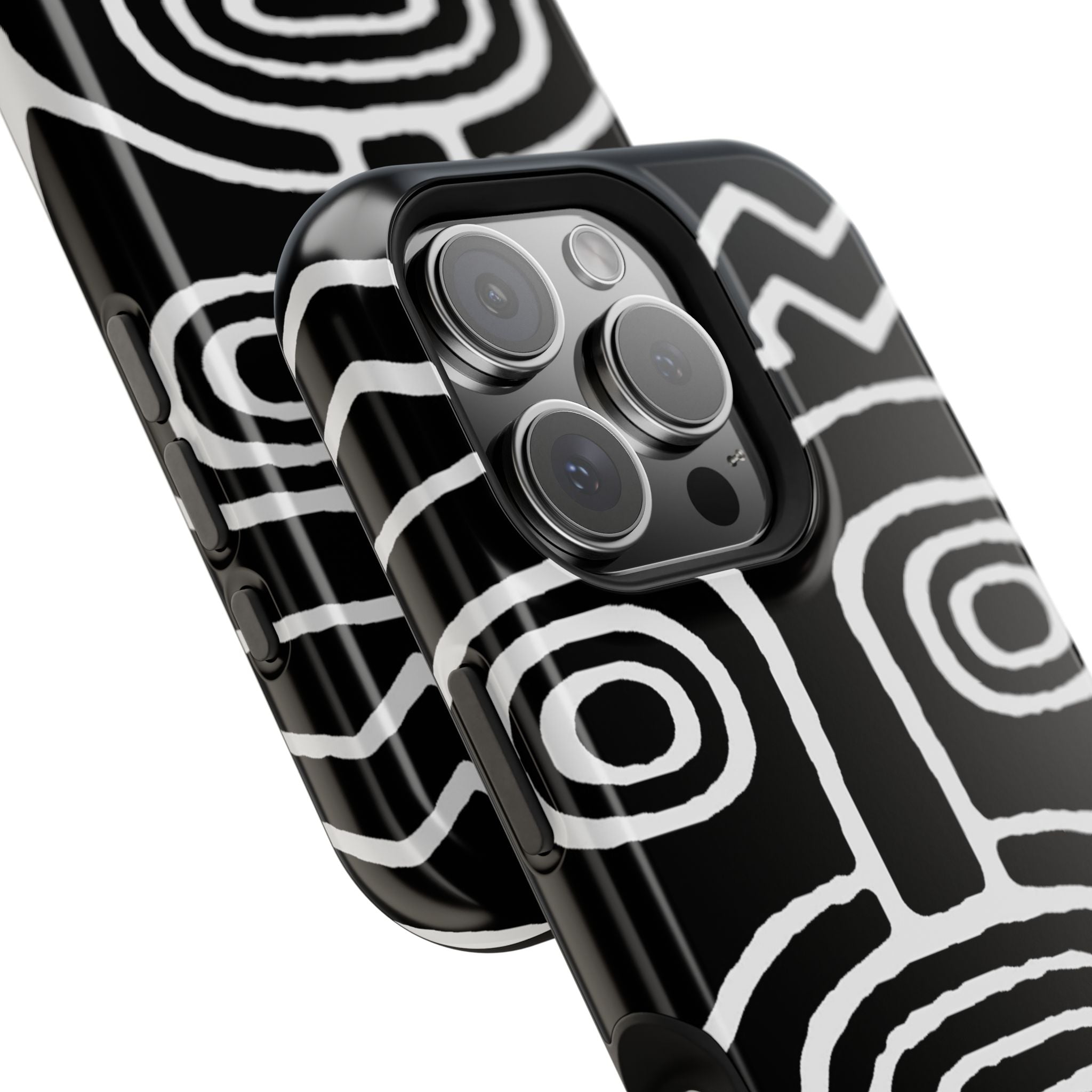 Phone Case — Black & White Tribal Mask Impact-Resistant Case