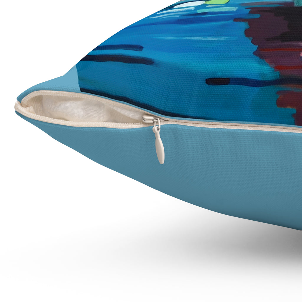 Throw Pillow Lisa Herrera art print Sailing Boats Spinnakers - Coastal Decorative Cushion