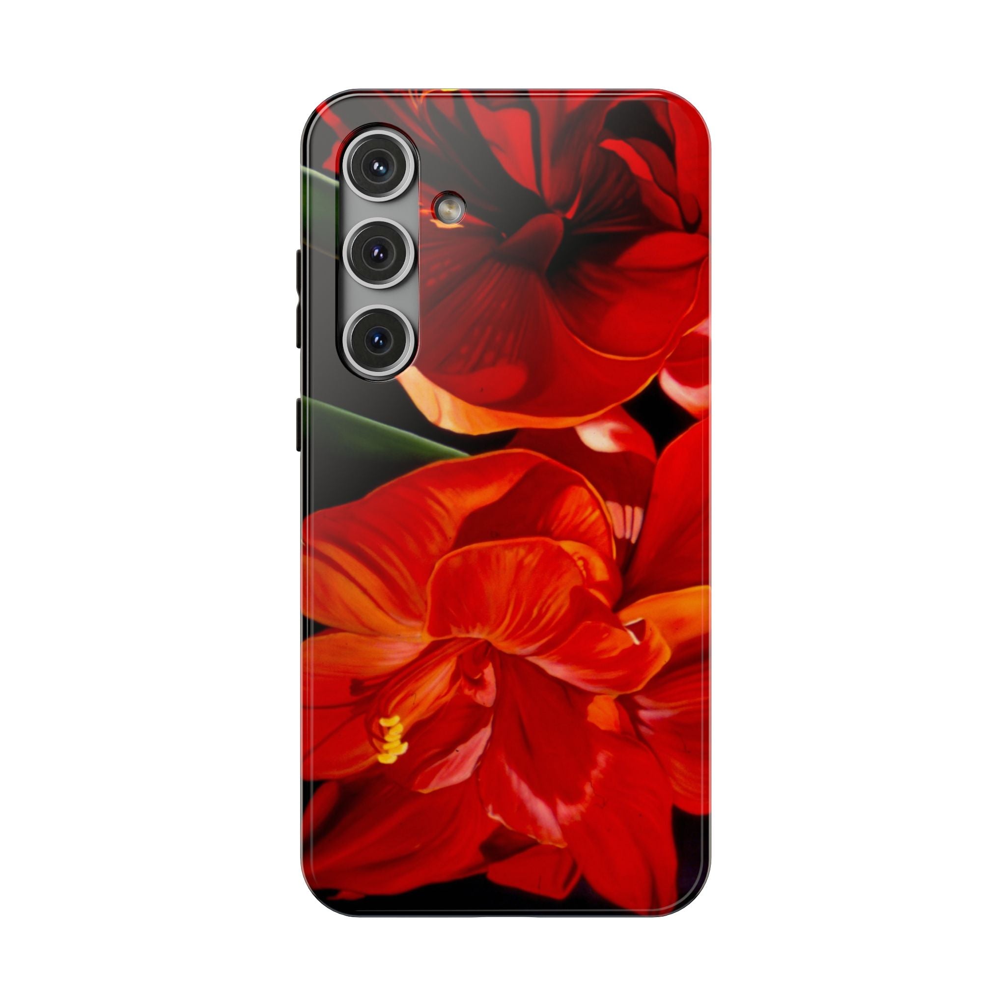 Phone case Lisa Herrera art print Red Amaryllis Floral Impact-Resistant Phone Case
