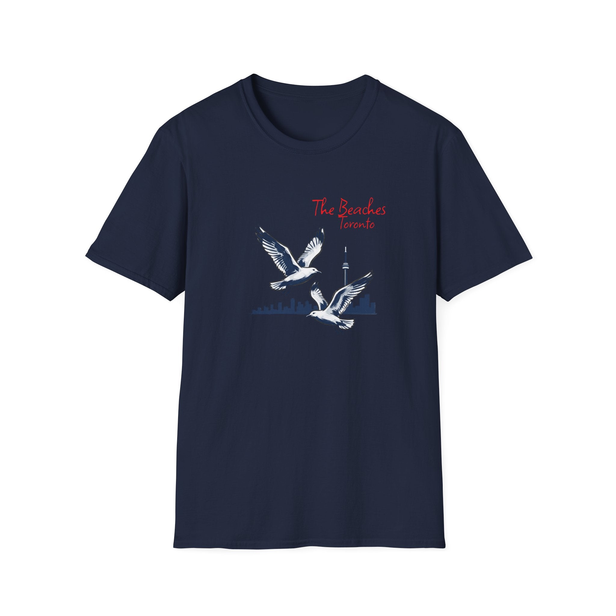 T-Shirt — The Beaches Toronto with Seagulls and cn tower