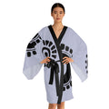 Kimono Robe Petroglyphs Lilac — Lightweight Long Sleeve Lounge Wrap
