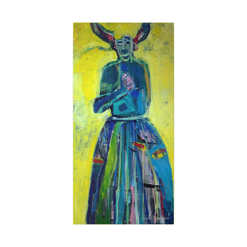 Canvas Print Lisa Herrera art Abstract Jab Jab  Canvas — Bold Blue & Yellow Stretched Wall Art