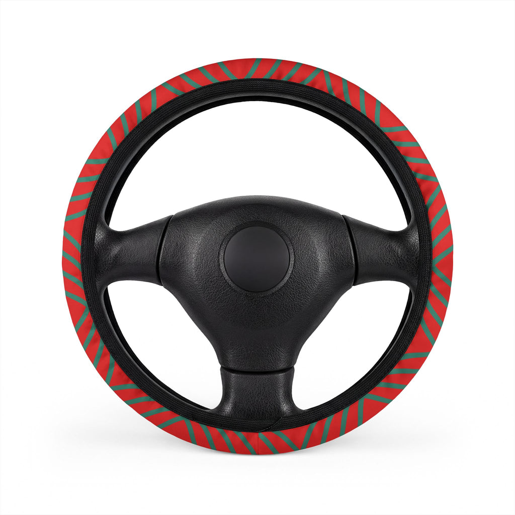 Steering Wheel Cover — Red & Green Swirl