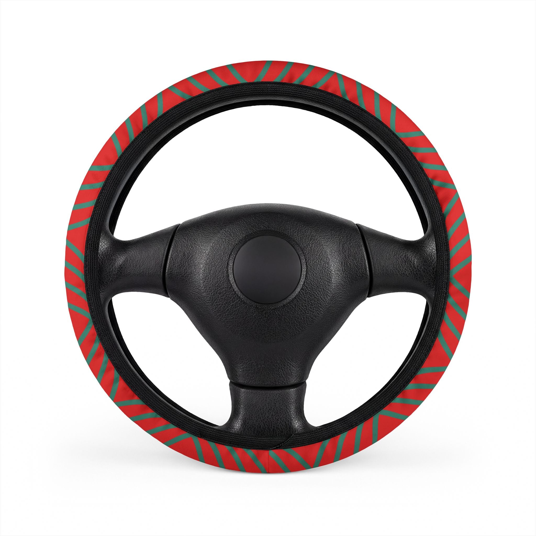 Steering Wheel Cover — Red & Green Swirl