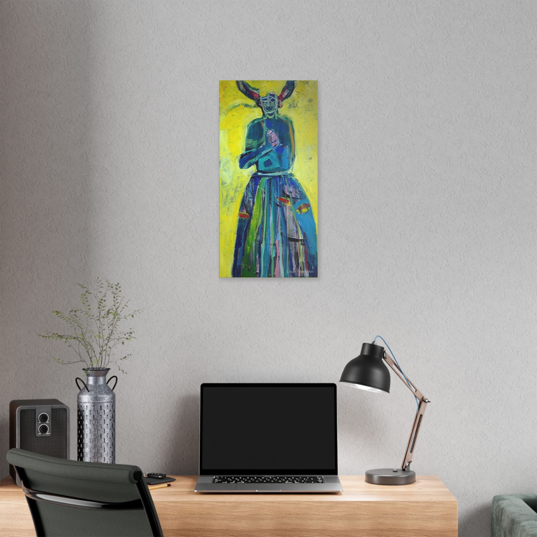 Canvas Print Lisa Herrera art Abstract Jab Jab  Canvas — Bold Blue & Yellow Stretched Wall Art