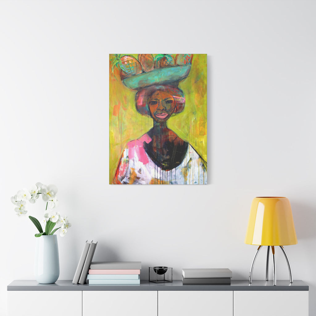 Canvas Lisa Herrera art print Lady Lady Fruit Vendor  — Stretched Wall Art