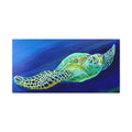 Sea Turtle Canvas Wall Art – Vibrant Marine Ocean Painting, Matte Stretched 1.25"