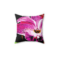 Throw Pillow Lisa Herrera Art Print Purple Orchid Bloom Pillow — Vibrant Pink Floral Decorative Throw Pillow