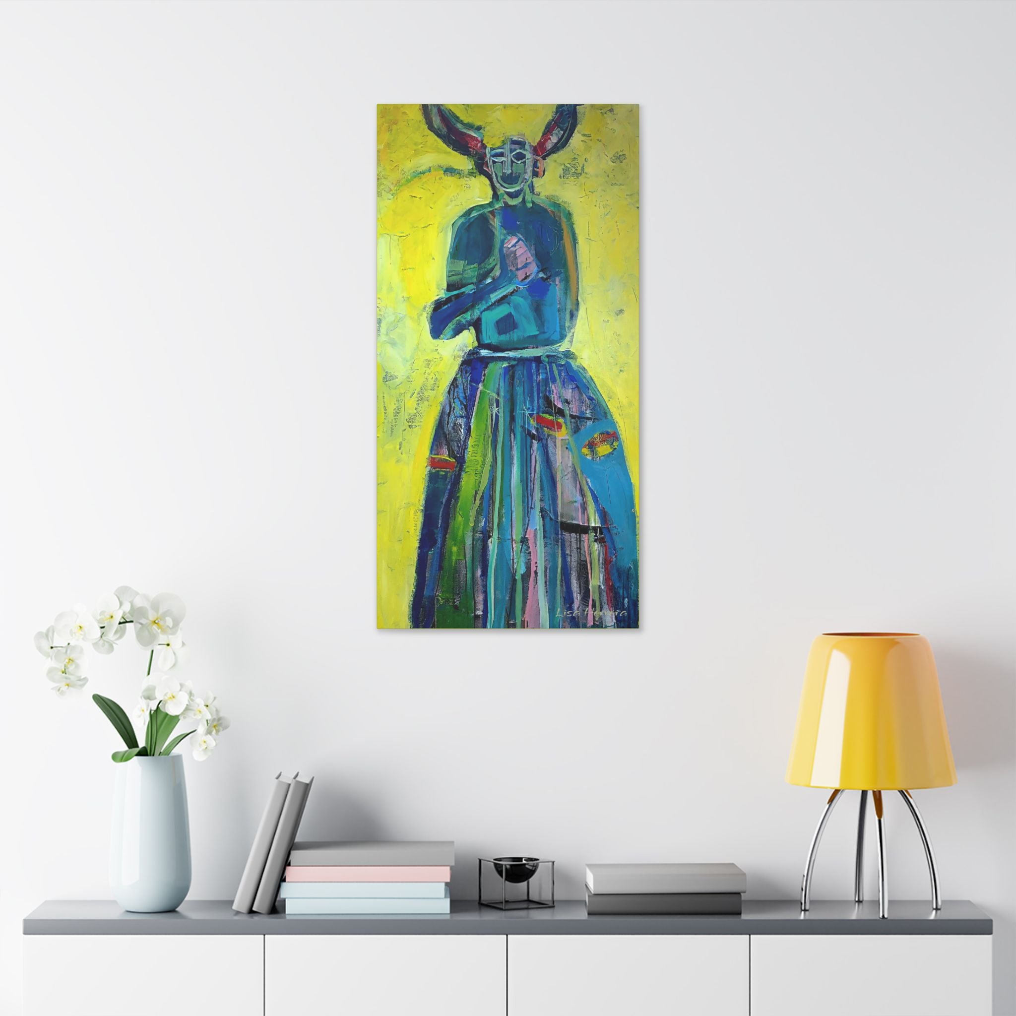 Canvas Print Lisa Herrera art Abstract Jab Jab  Canvas — Bold Blue & Yellow Stretched Wall Art