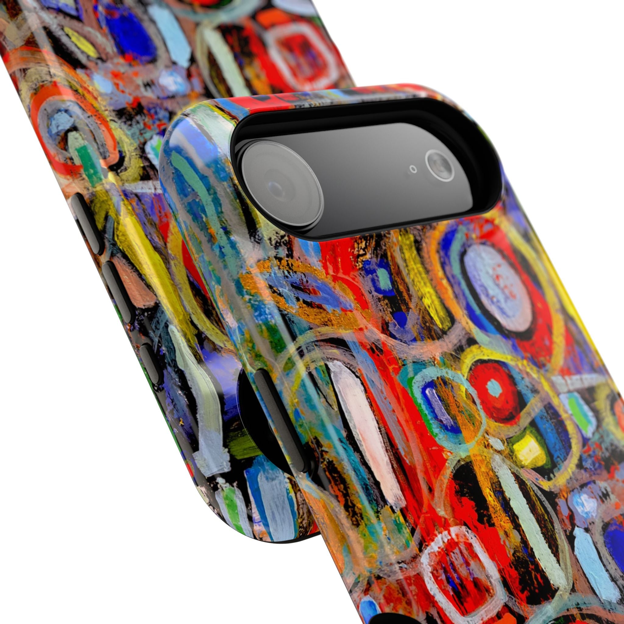 Phone Case lisa herrera art Abstract Colorburst Impact-Resistant Phone Case — Vibrant Modern Art Design