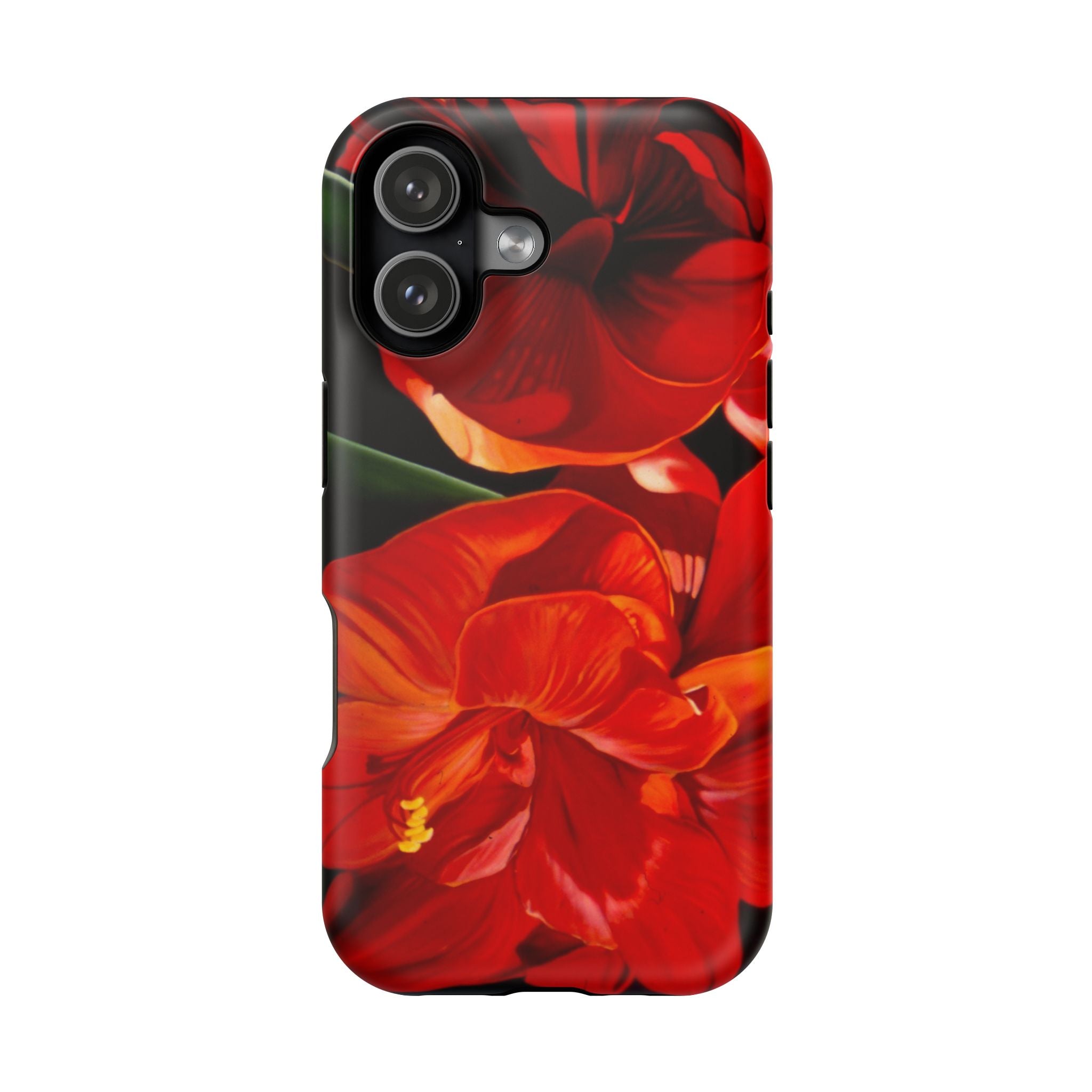 Phone case Lisa Herrera art print Red Amaryllis Floral Impact-Resistant Phone Case