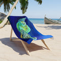 Towel Sea Turtle Beach Towel — Vibrant Ocean Blue Coastal Towel for Beach, Pool & Summer