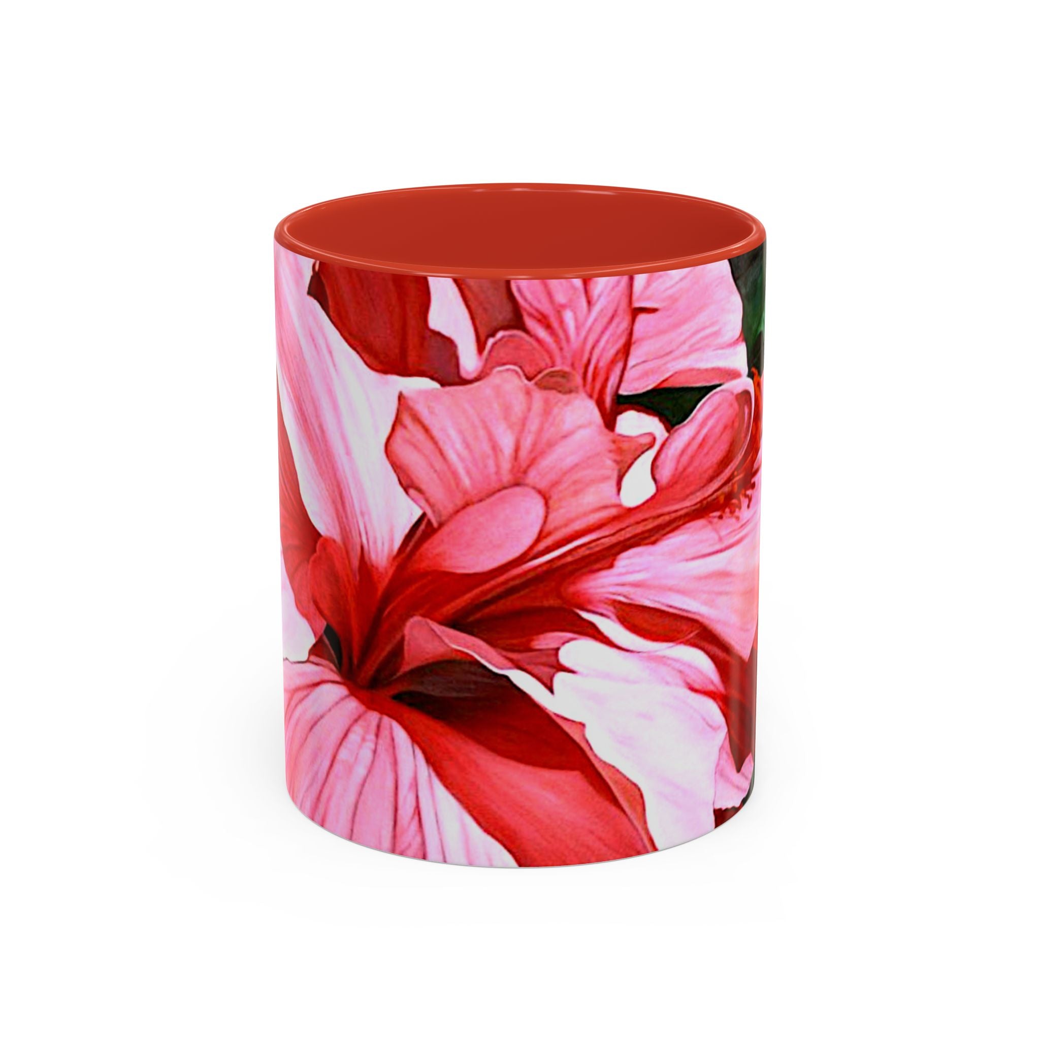 Coffee Mug Pink Hibiscus Painting (11, 15oz)