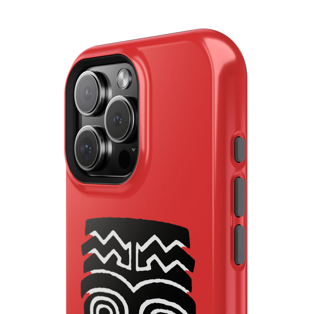 Phone Case Tiki Mask Impact-Resistant Phone Case — Bold Red Protective Cover