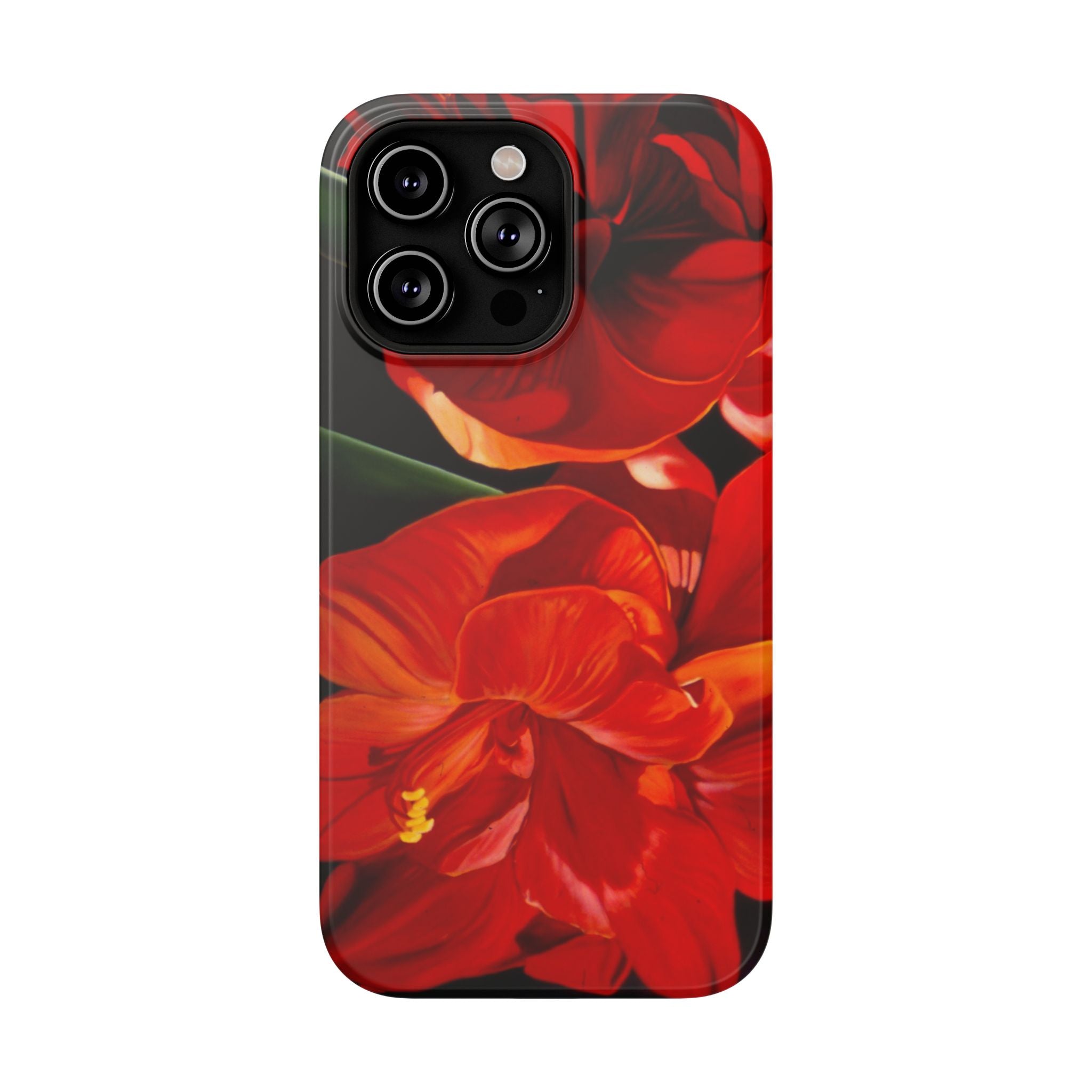 Phone case Lisa Herrera art print Red Amaryllis Floral Impact-Resistant Phone Case