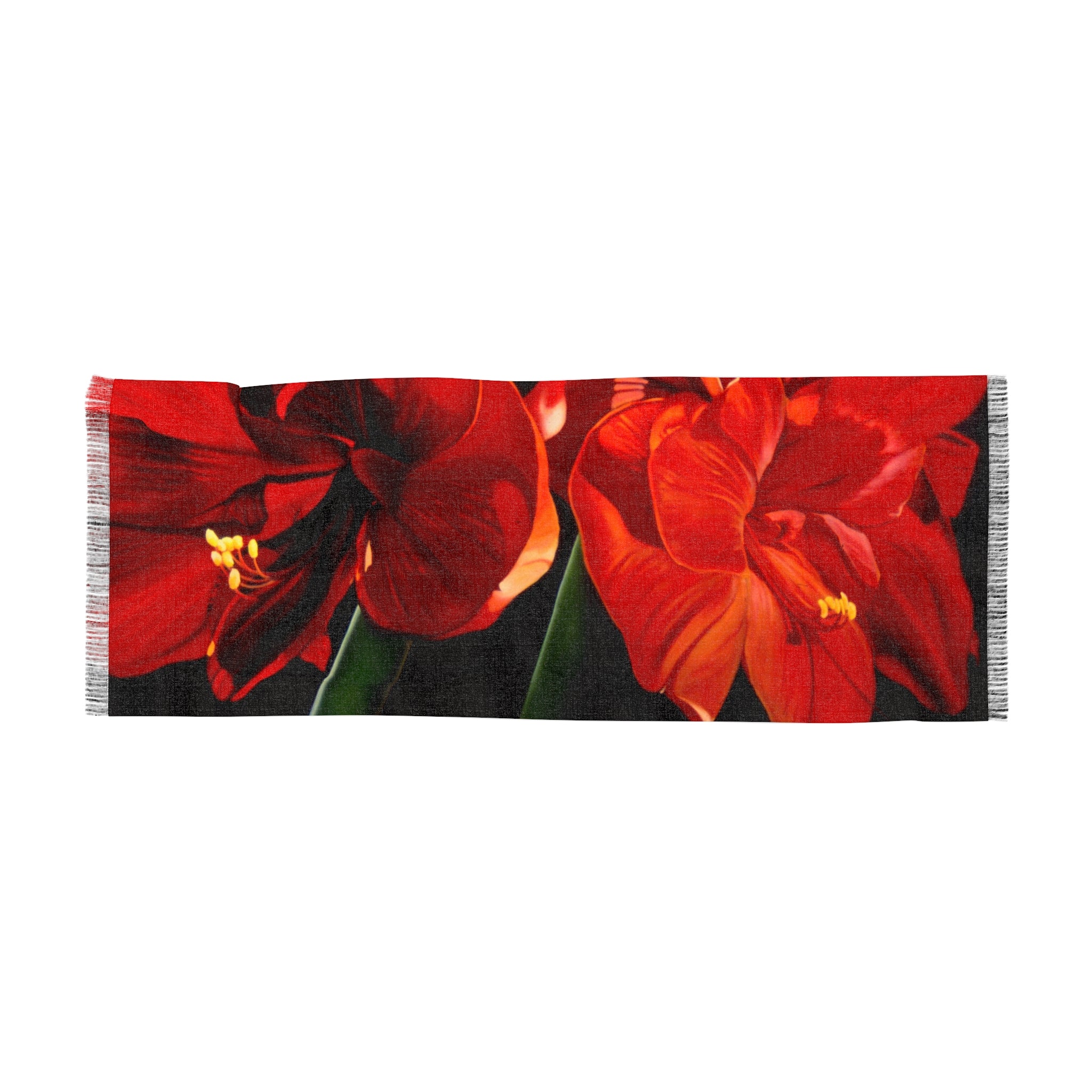 Floral Light Scarf Lisa Herrera art print Red Amaryllis  – Vibrant Botanical Print Light Scarf