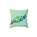 Throw Pillow Sea Turtle  - Aqua Coastal Decorative Cushion