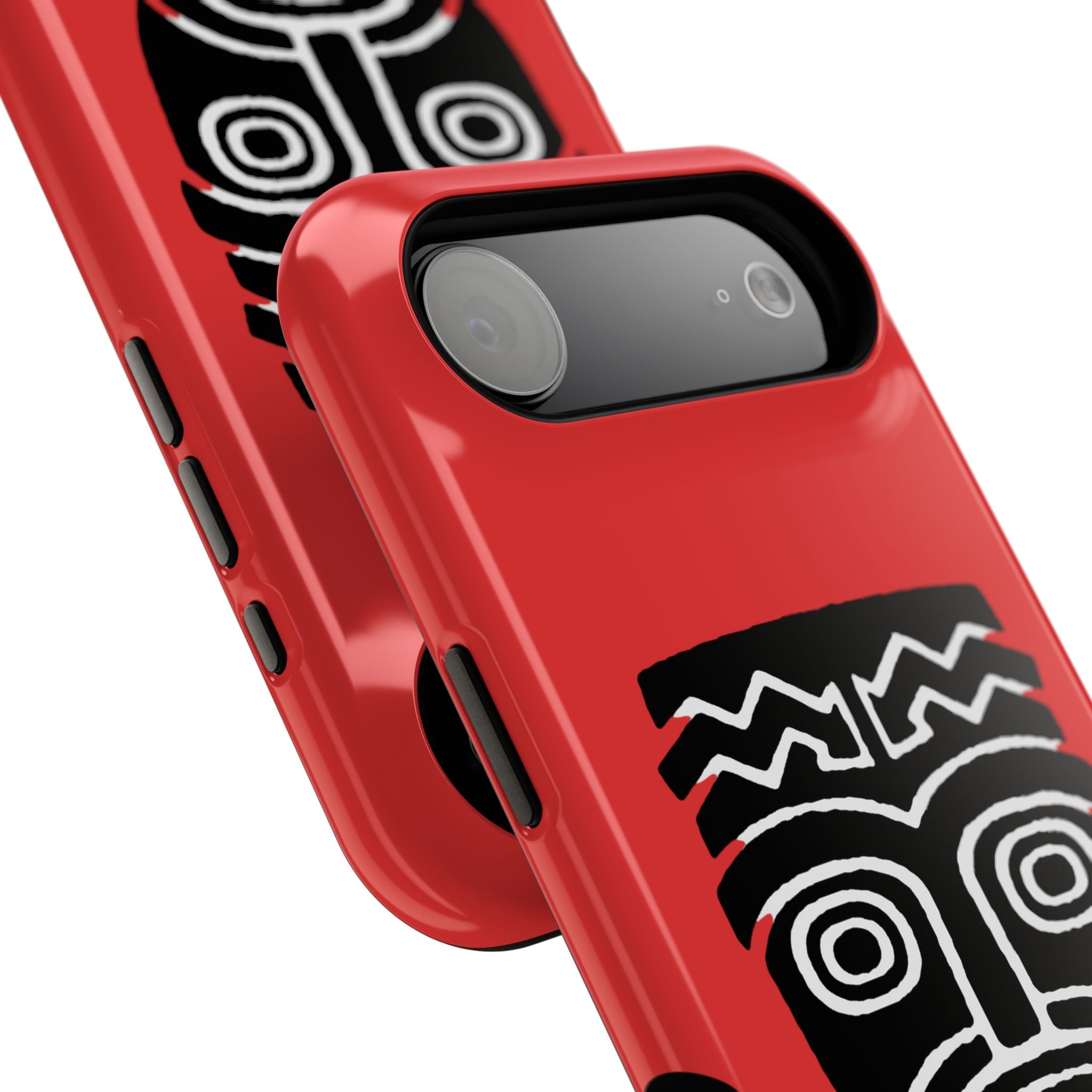 Phone Case Tiki Mask Impact-Resistant Phone Case — Bold Red Protective Cover
