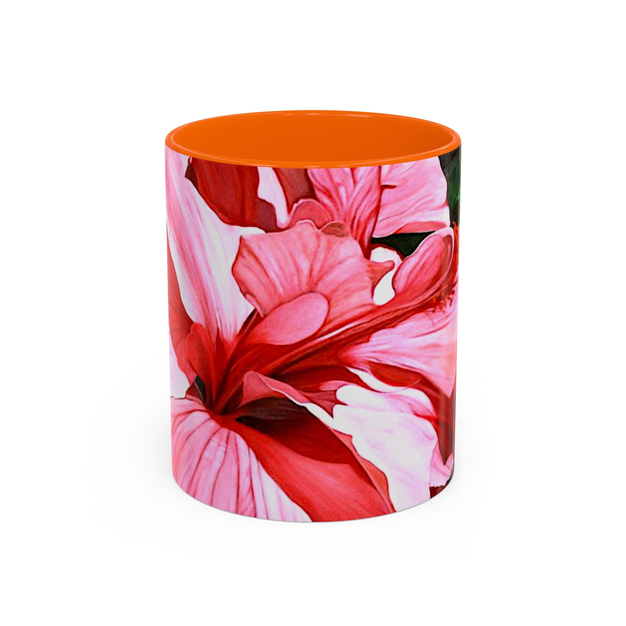 Coffee Mug Pink Hibiscus Painting (11, 15oz)