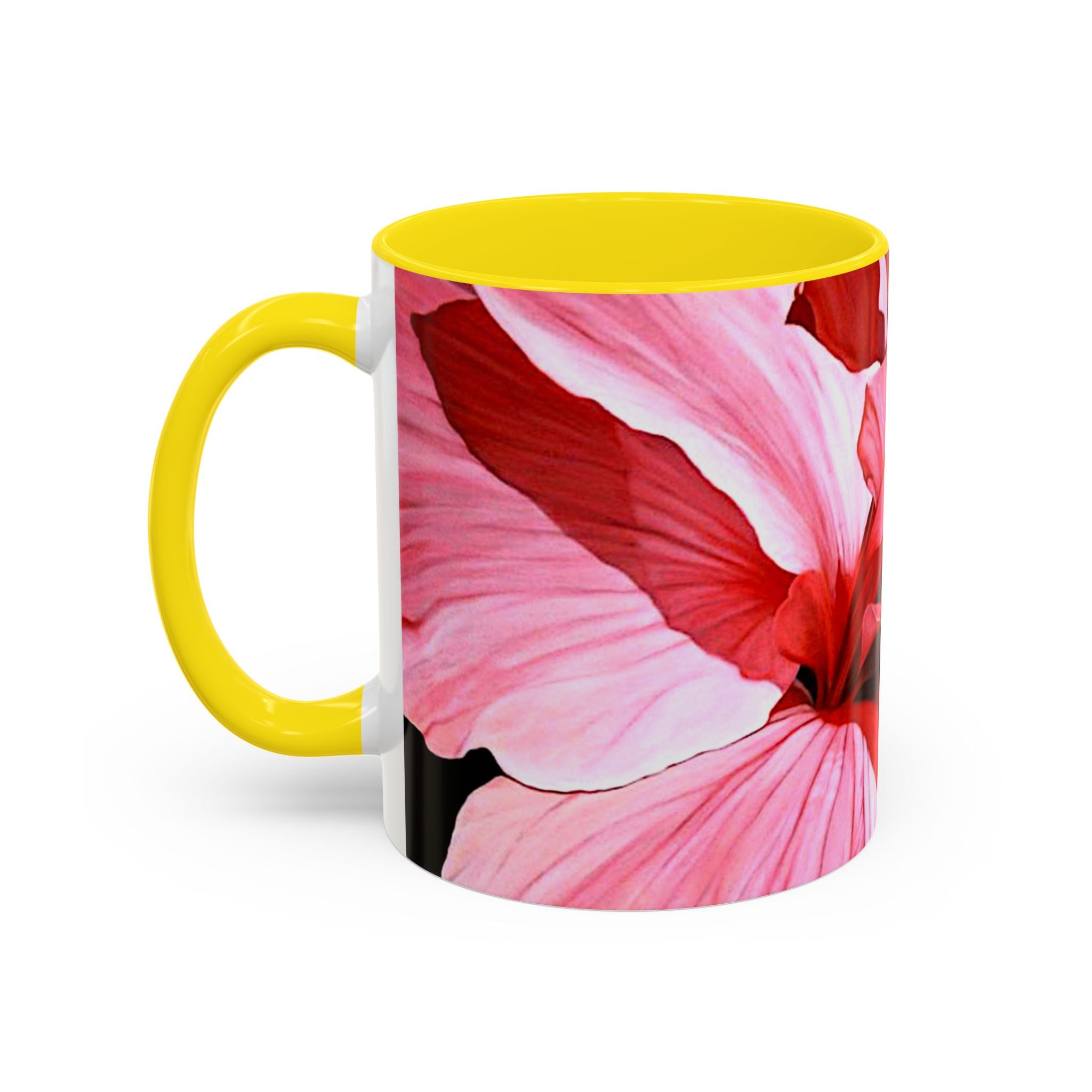Coffee Mug Pink Hibiscus Painting (11, 15oz)