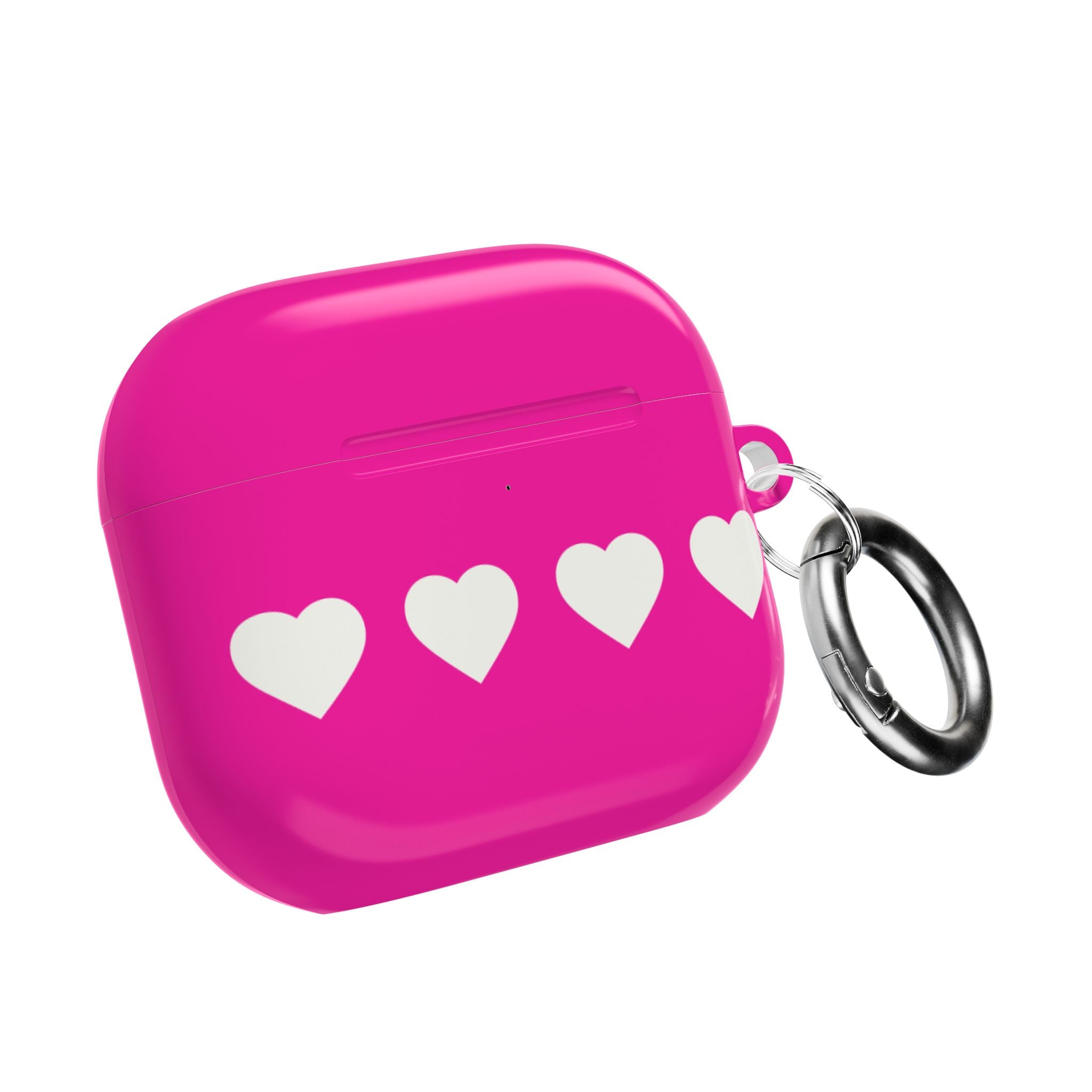 Air Pods white heart on pink AirPod Case — Waterproof  Protective Cover