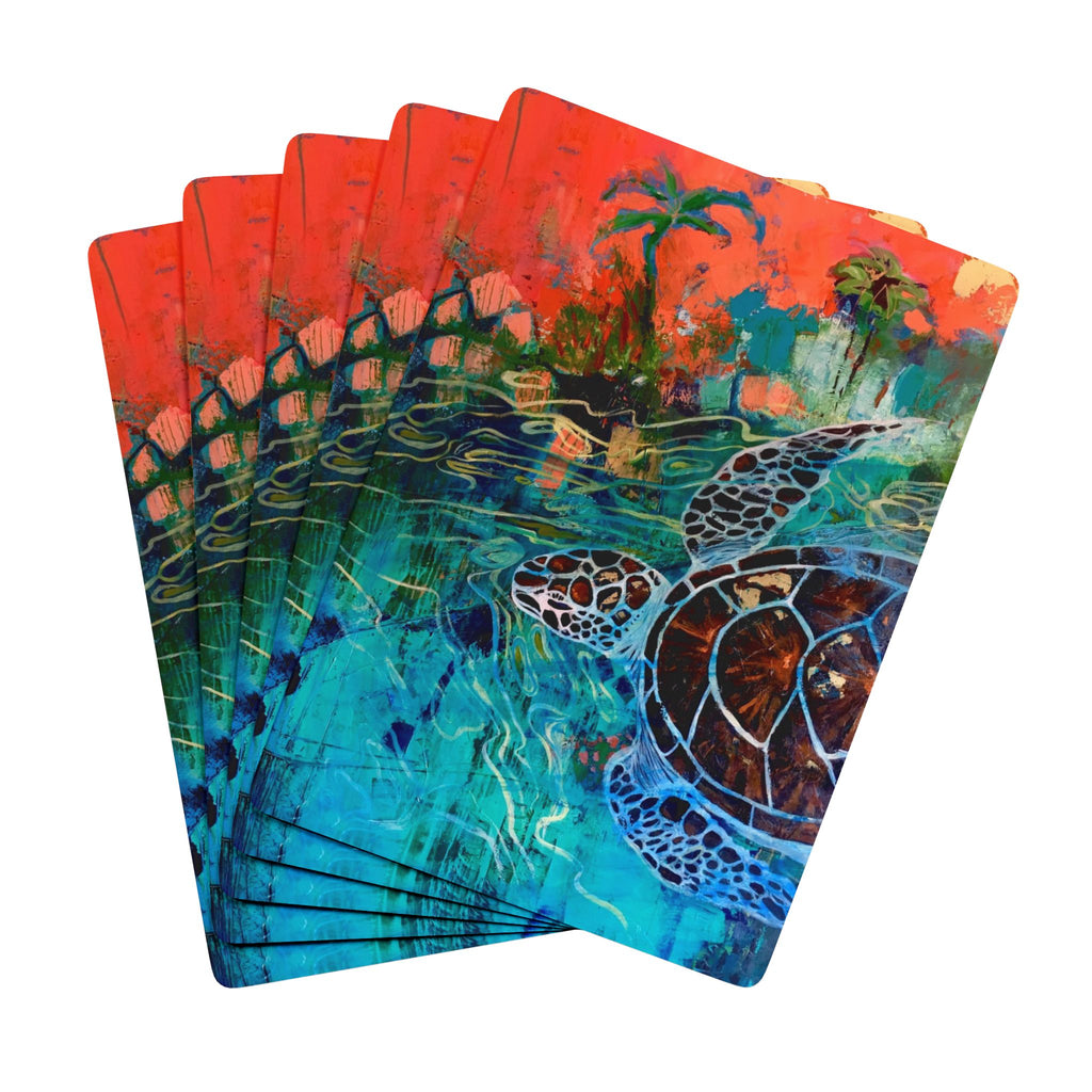 Playing Cards Lisa Herrera art print Sea Turtle Poker  Cards — Artistic Tropical Deck for Card Games & Gifts