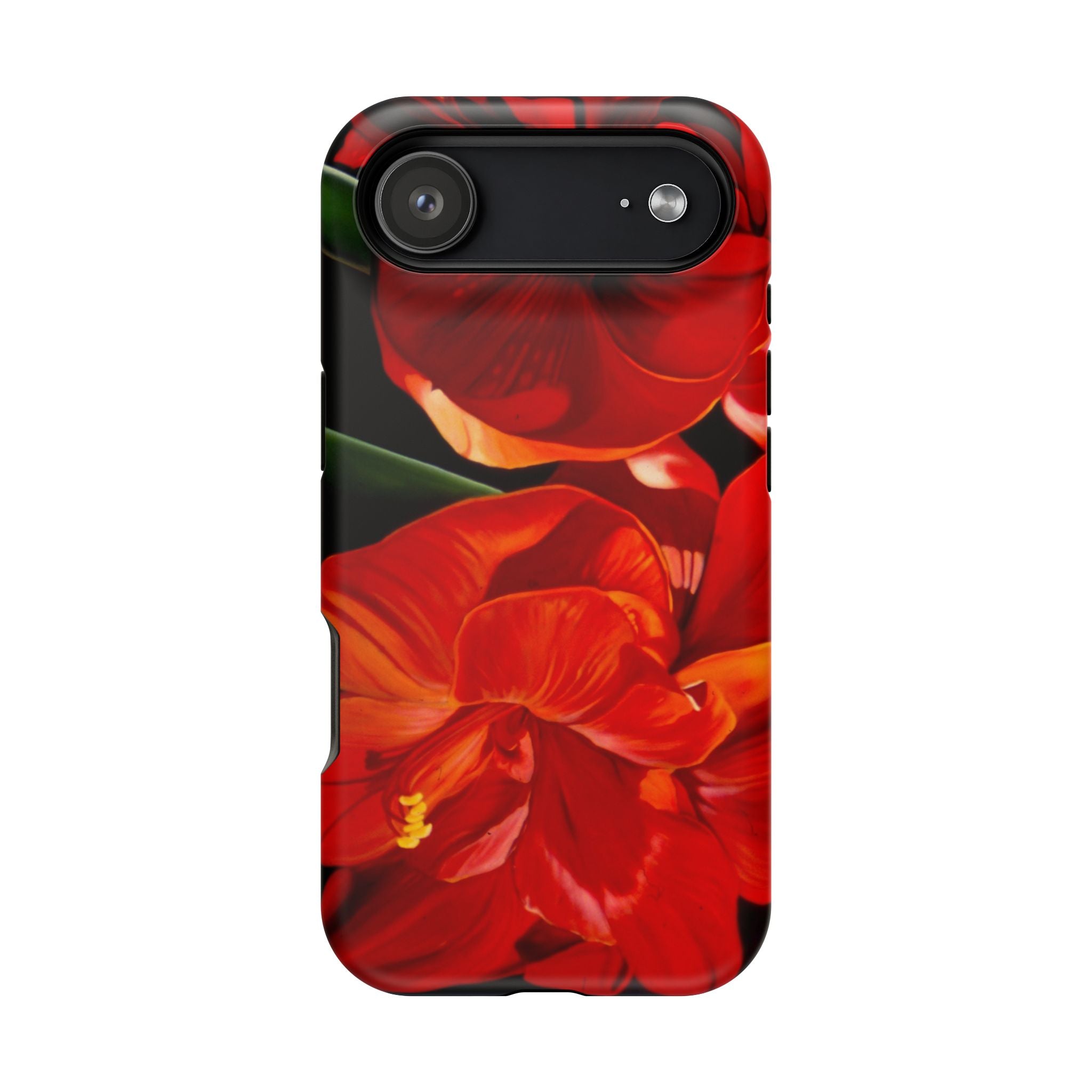 Phone case Lisa Herrera art print Red Amaryllis Floral Impact-Resistant Phone Case