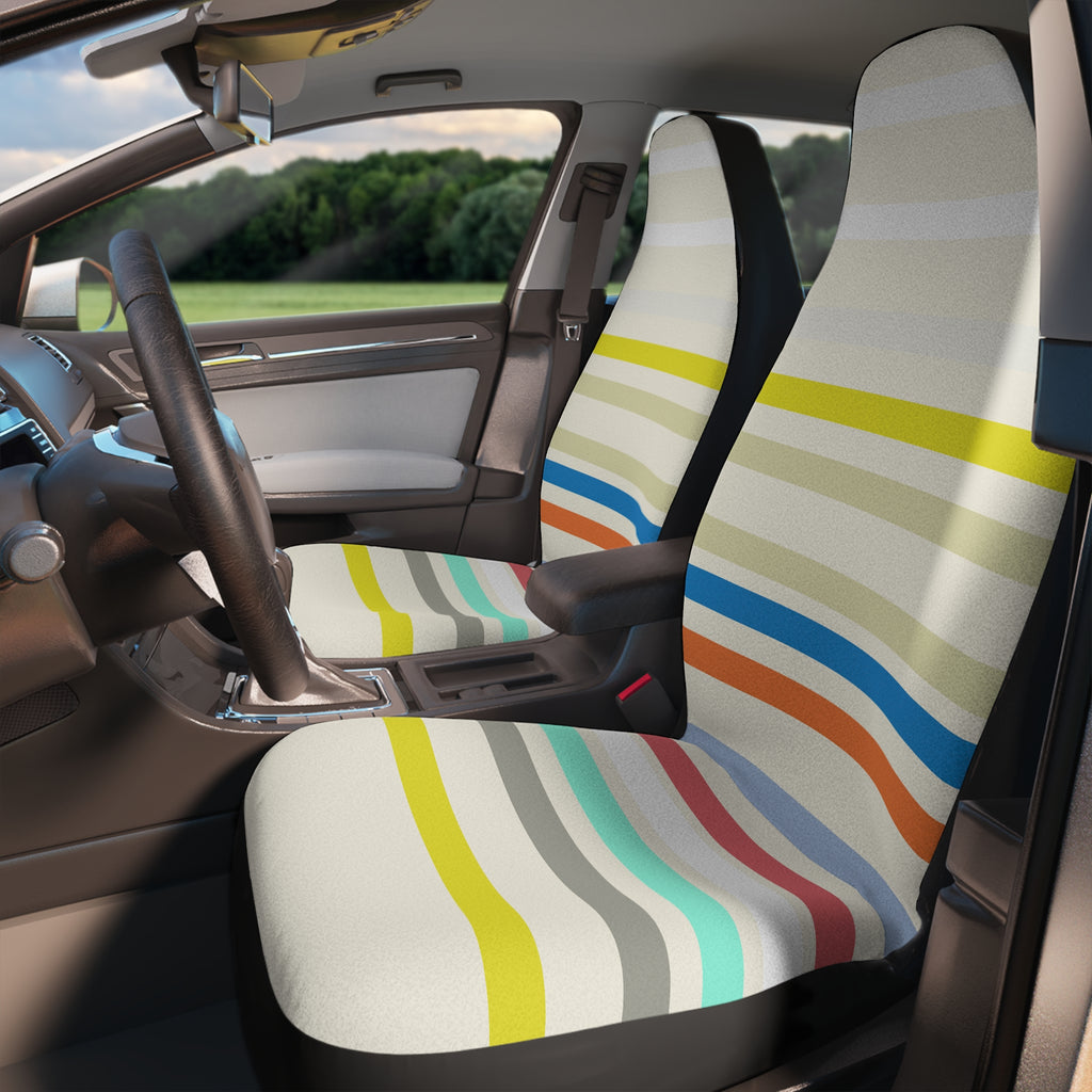 Car Seat Covers — Colorful Beachy Retro Stripe Protector
