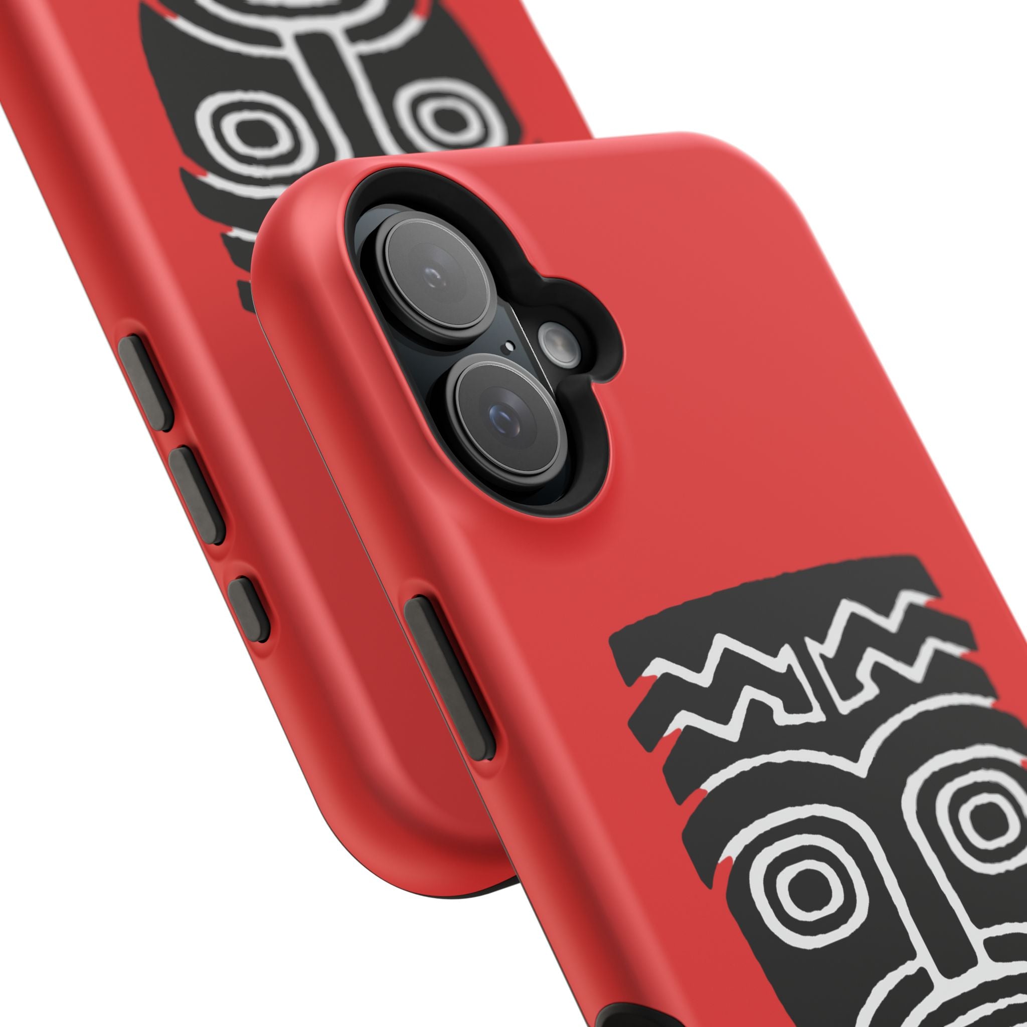 Phone Case Tiki Mask Impact-Resistant Phone Case — Bold Red Protective Cover