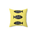 Throw Pillow Graphic Fish Pattern Decorative Pillow — yellow Nautical Throw Cushion