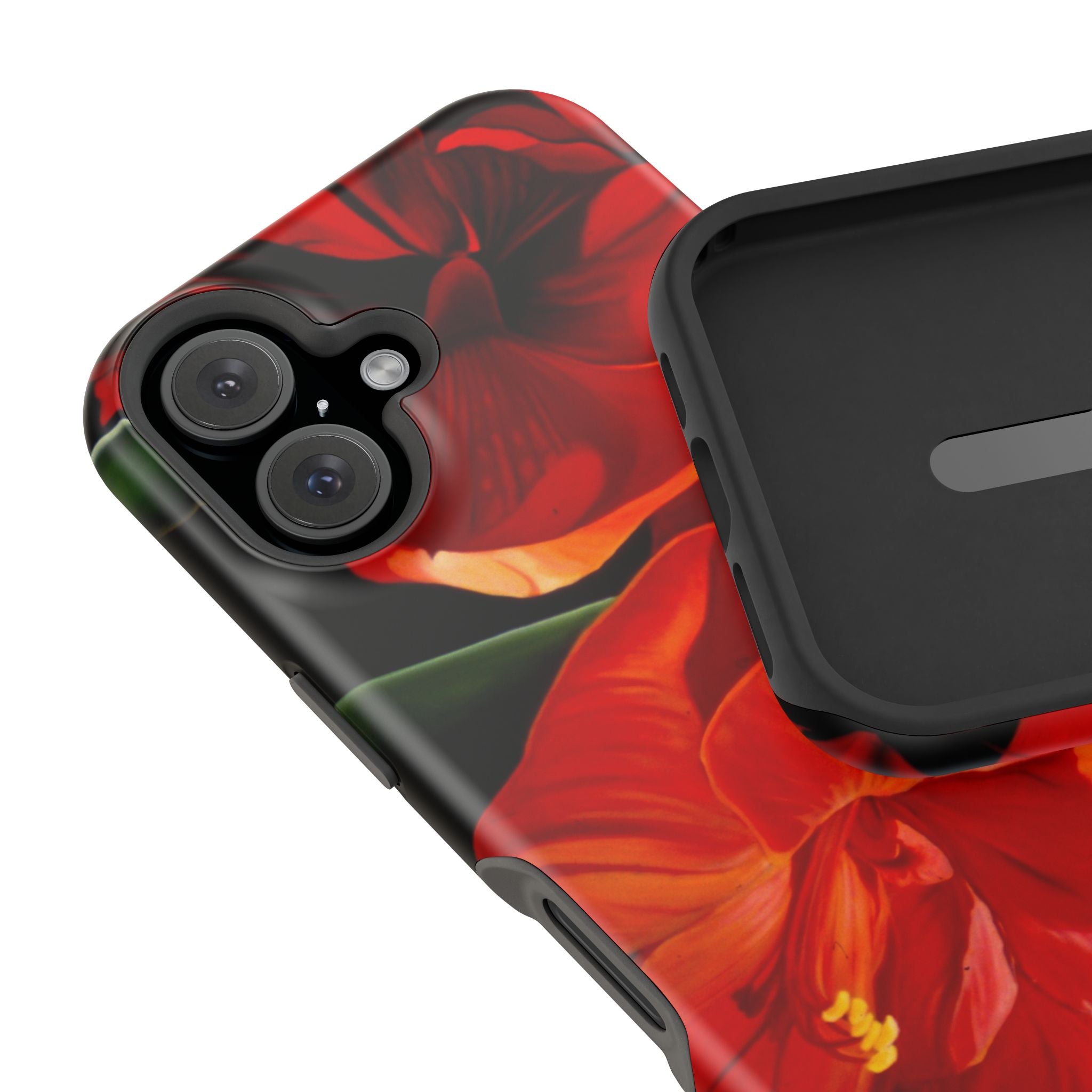 Phone case Lisa Herrera art print Red Amaryllis Floral Impact-Resistant Phone Case
