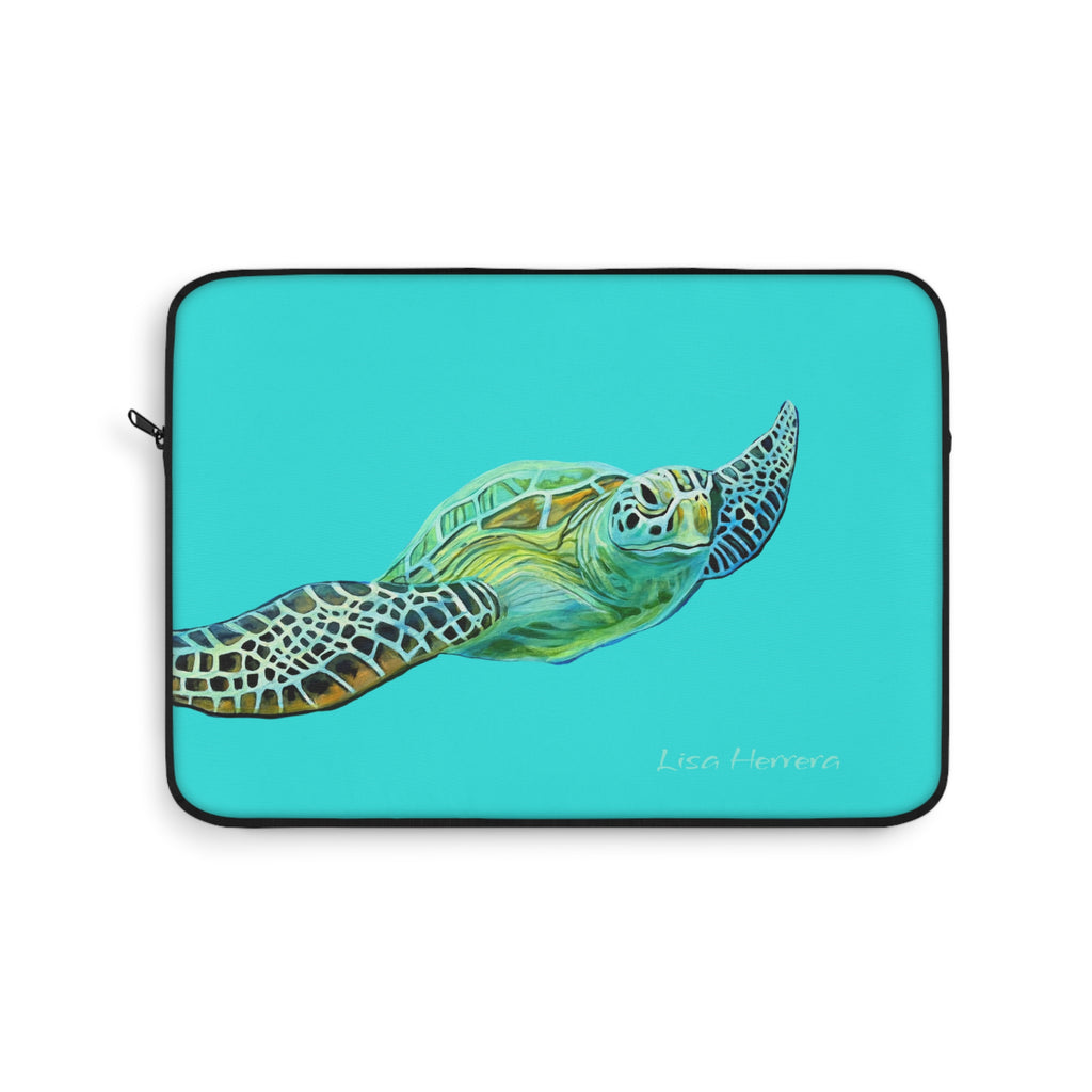 Laptop Sleeve Lisa Herrera art Sea Turtle - Turquoise Turtle Art Protective Case