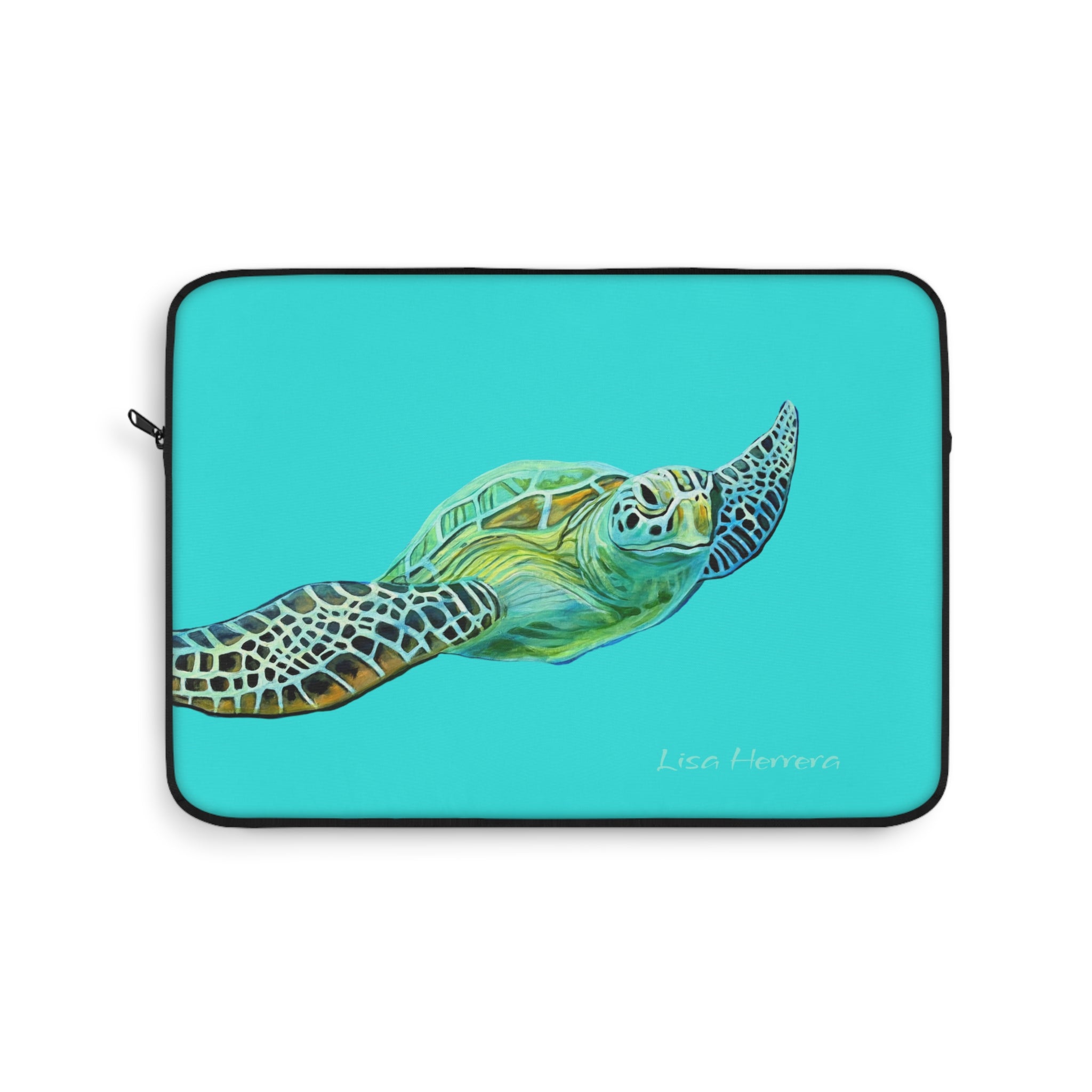 Laptop Sleeve Lisa Herrera art Sea Turtle - Turquoise Turtle Art Protective Case