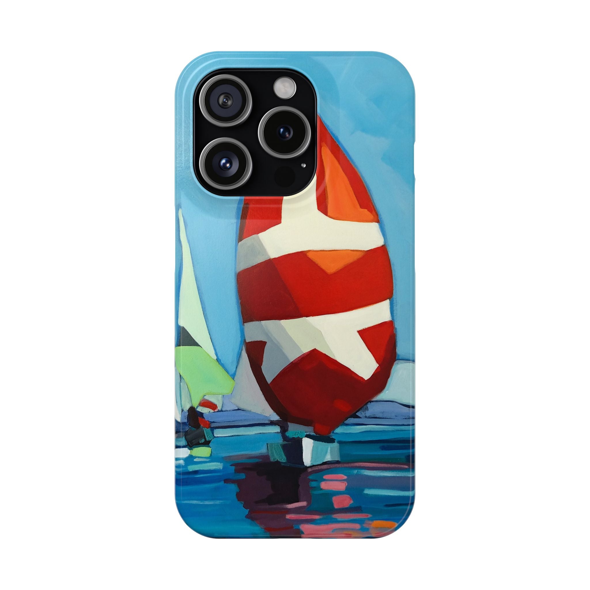 phone case lisa herrera art Sailboat Reflection Slim Case — Colorful Nautical Phone Case