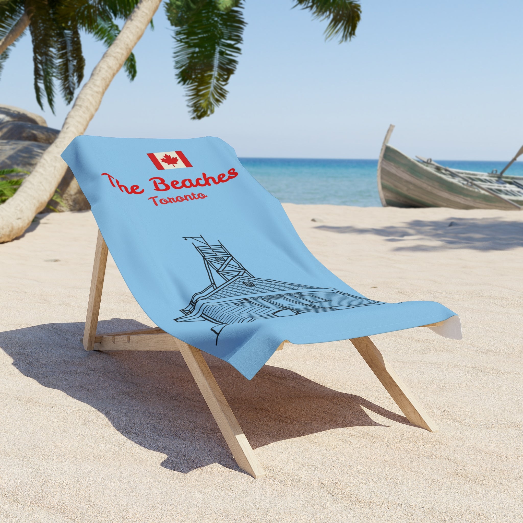 Beach Towel The Beaches Toronto Leuty Stn.  — Canadian Flag Souvenir