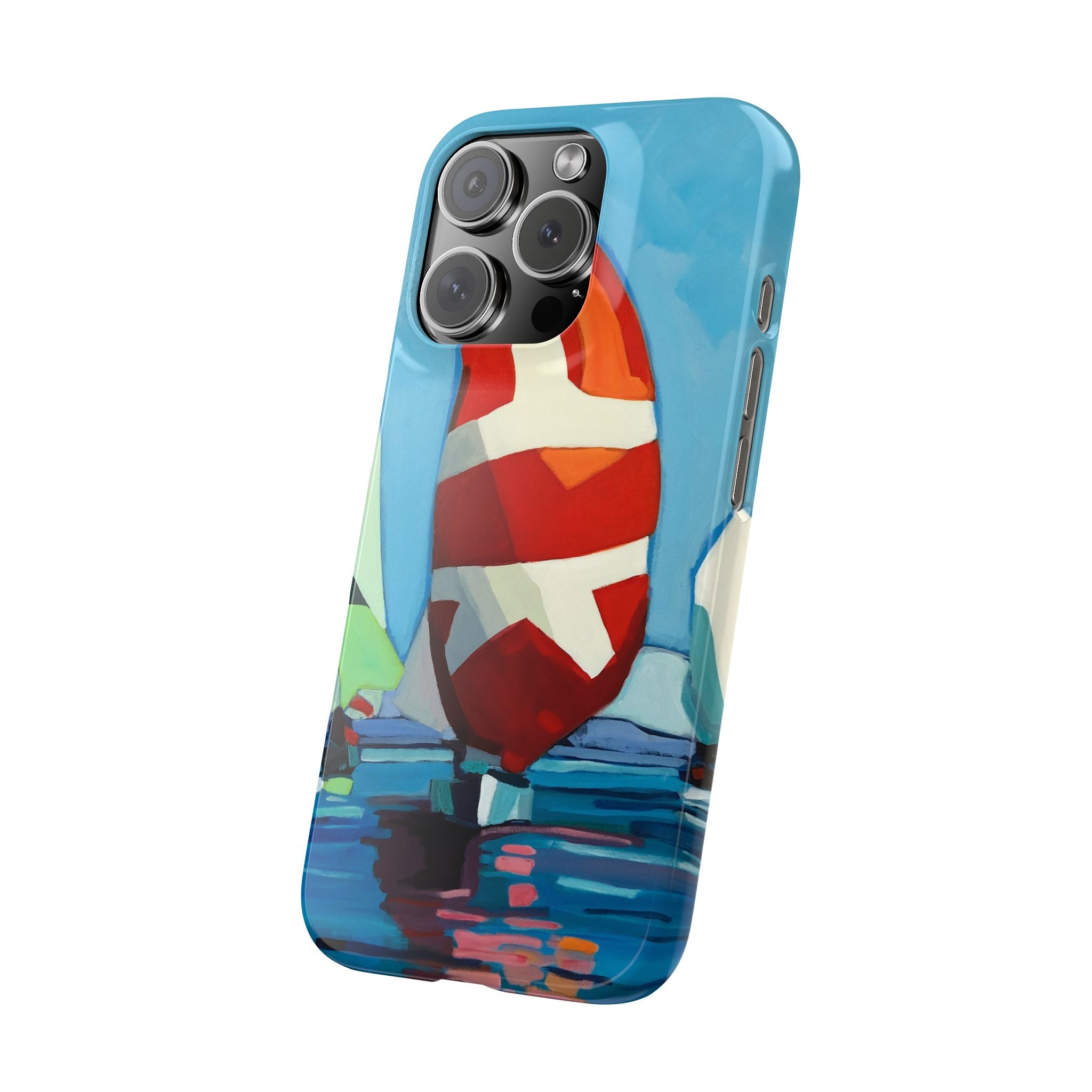 Phone case Lisa Herrera art Sailboats Slim Case — Colorful Nautical Phone Case