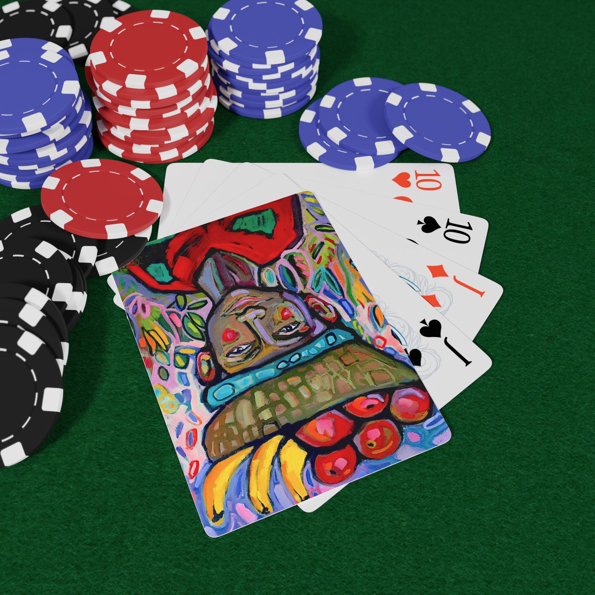 Playing  Cards Lisa Herrera art print Fruit Vendor -Head Playing Cards — Colorful Folk Art Poker Deck