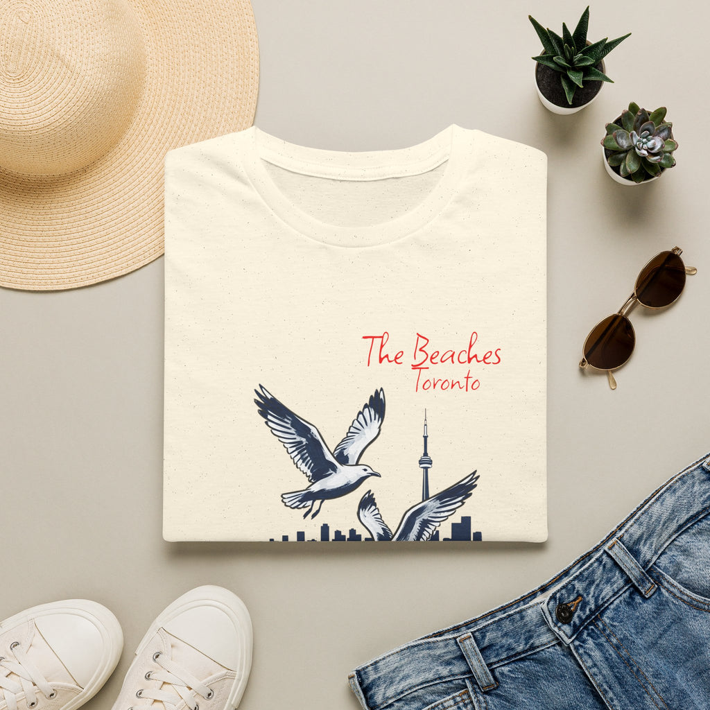 T-Shirt — The Beaches Toronto with Seagulls and cn tower
