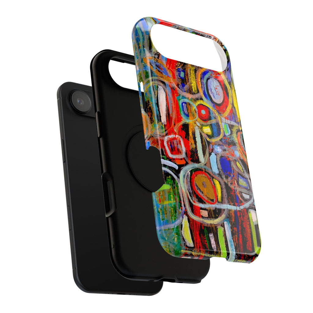 Phone Case lisa herrera art Abstract Colorburst Impact-Resistant Phone Case — Vibrant Modern Art Design