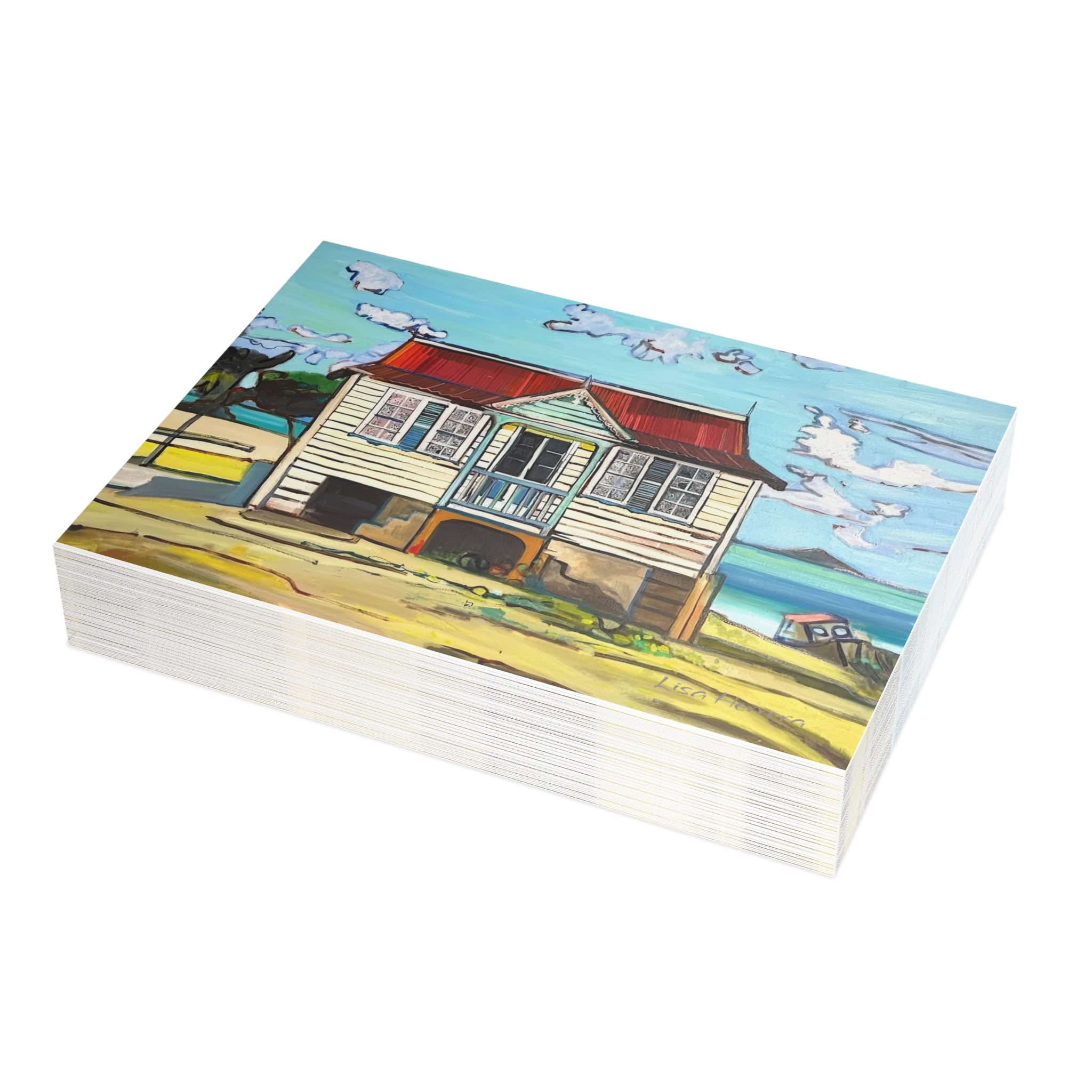 Greeting Cards Lisa Herrera art print  Carriacou House – Carriacou House Art Note Cards (Pack of 1, 10, 30, 50)