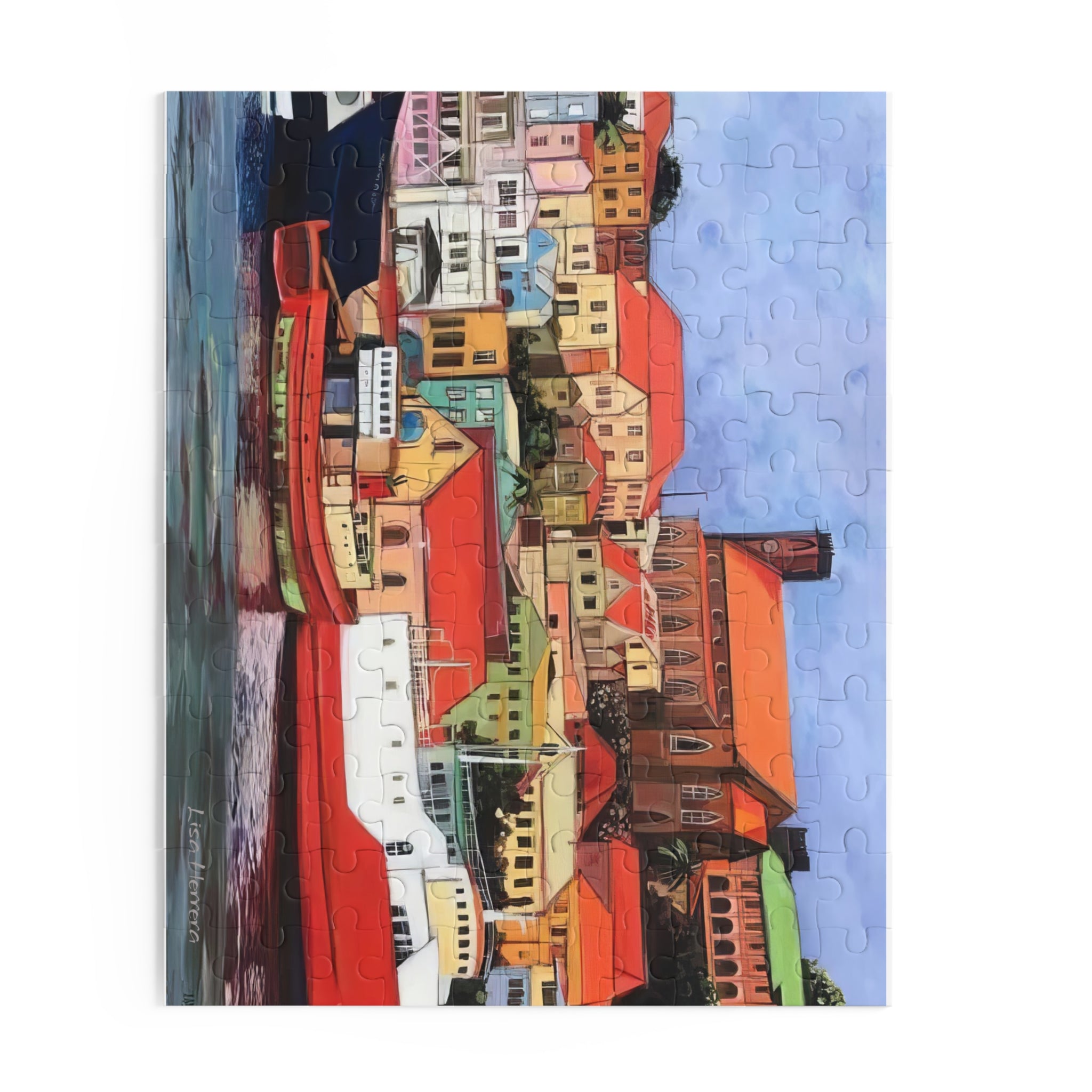 Puzzle St George's Carenage Harbor Puzzle — Colorful Grenada Caribbean Harbour Jigsaw (120/252/500 pcs)