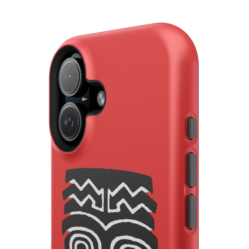 Phone Case Tiki Mask Impact-Resistant Phone Case — Bold Red Protective Cover