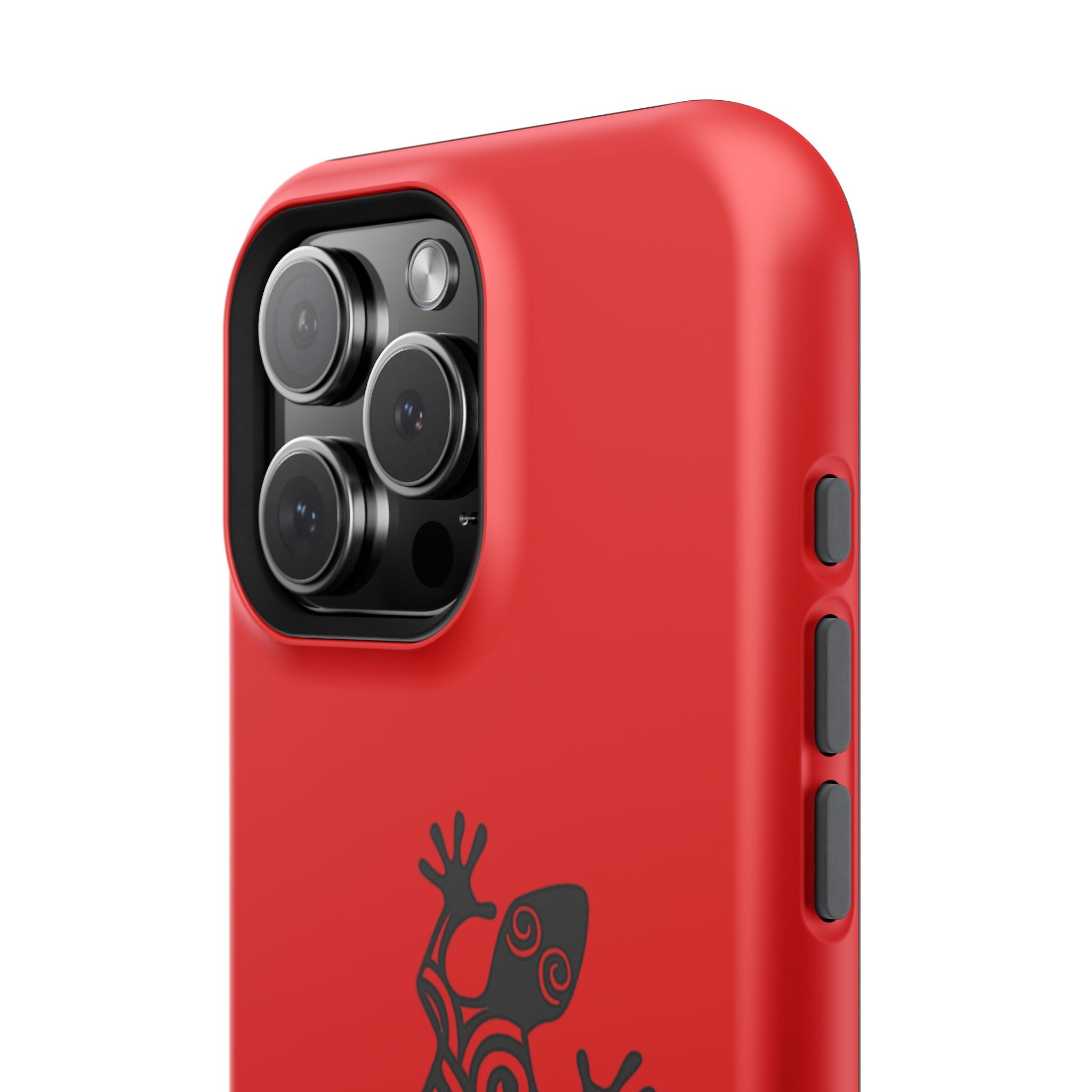Phone Case Red Impact with Tribal Gecko Design — Shockproof Protective Cover