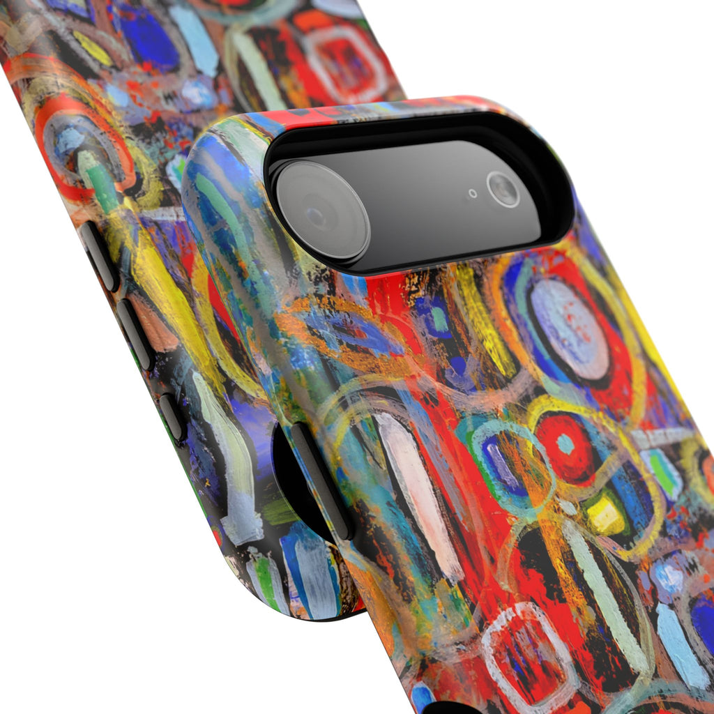 Phone Case lisa herrera art Abstract Colorburst Impact-Resistant Phone Case — Vibrant Modern Art Design