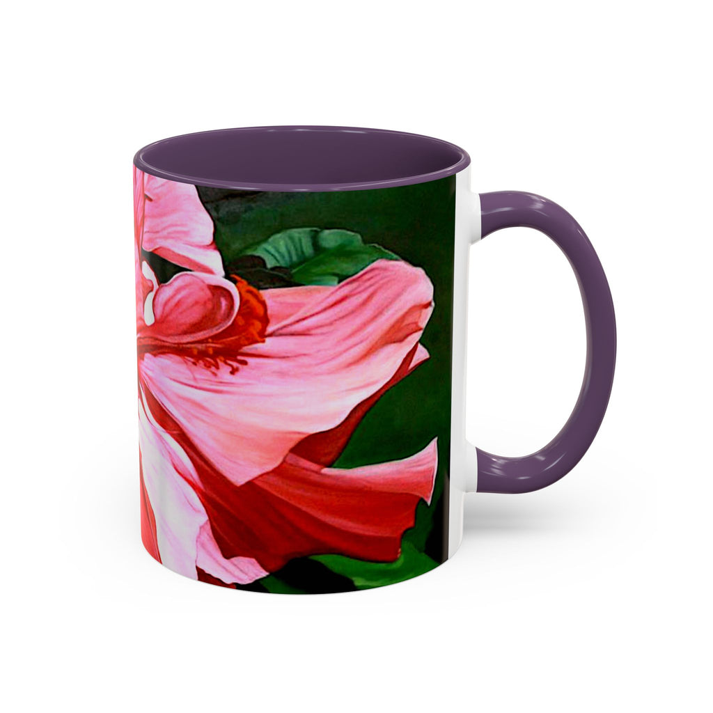 Coffee Mug Pink Hibiscus Painting (11, 15oz)