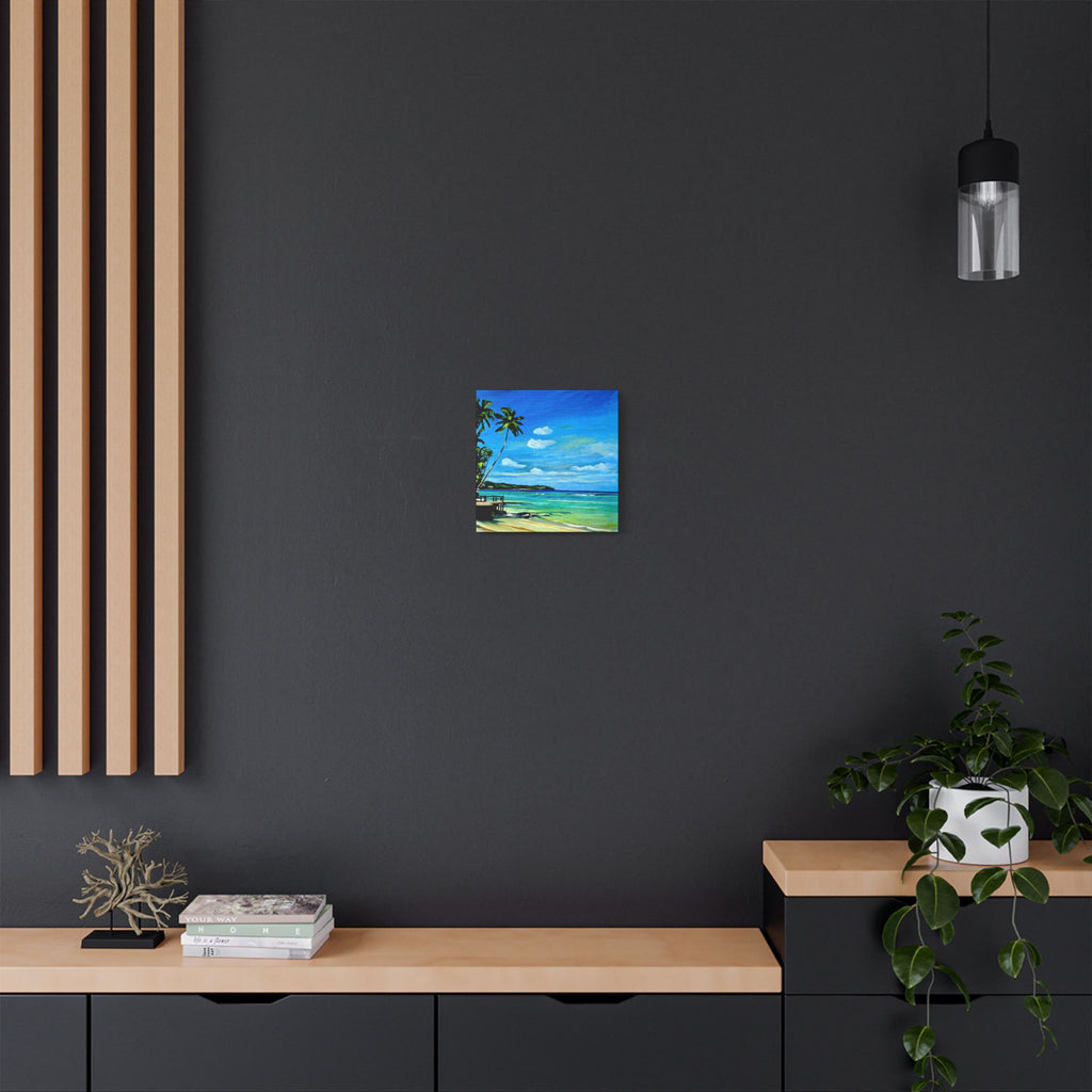 Canvas Print Lisa Herrera art Tropical Beach Canvas Print — Palm Trees Seaside Stretched Wall Art
