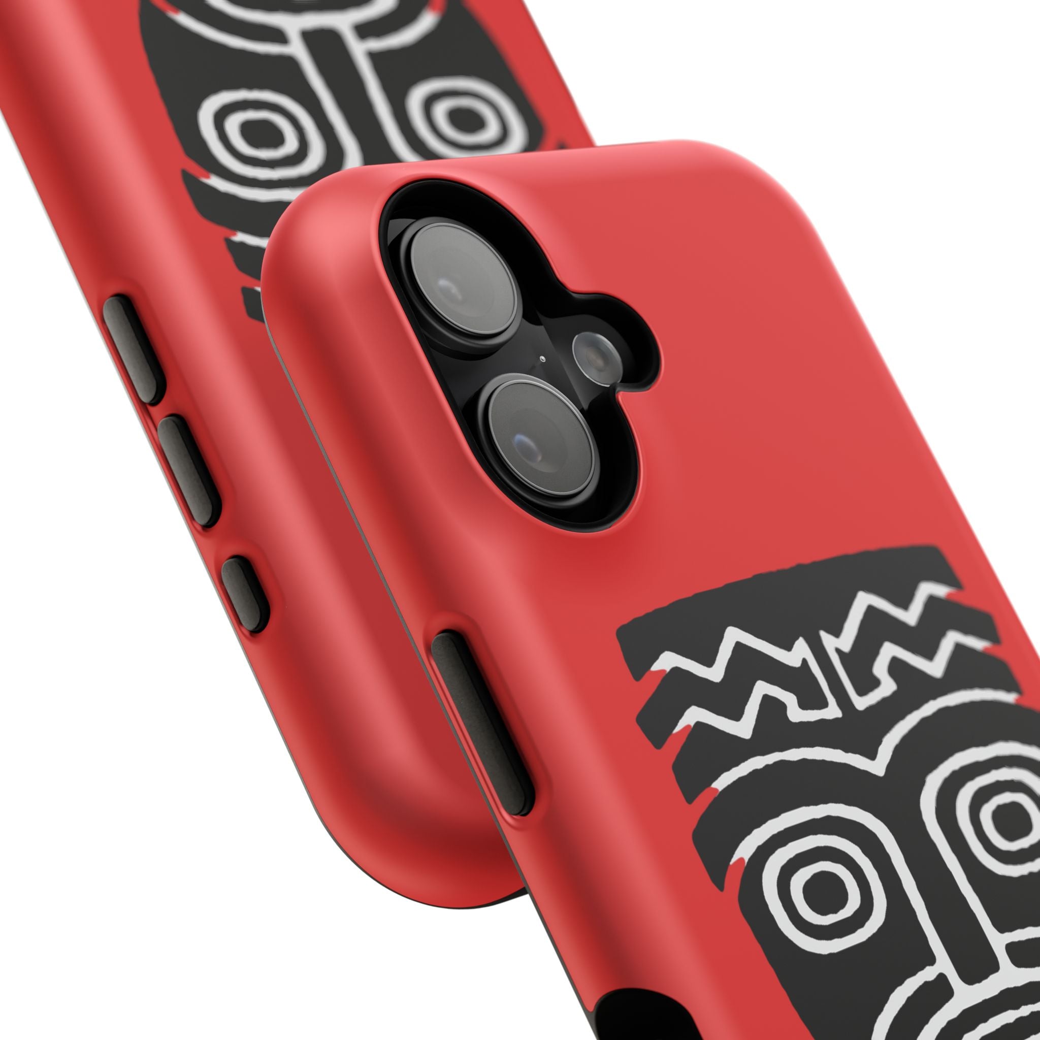 Phone Case Tiki Mask Impact-Resistant Phone Case — Bold Red Protective Cover