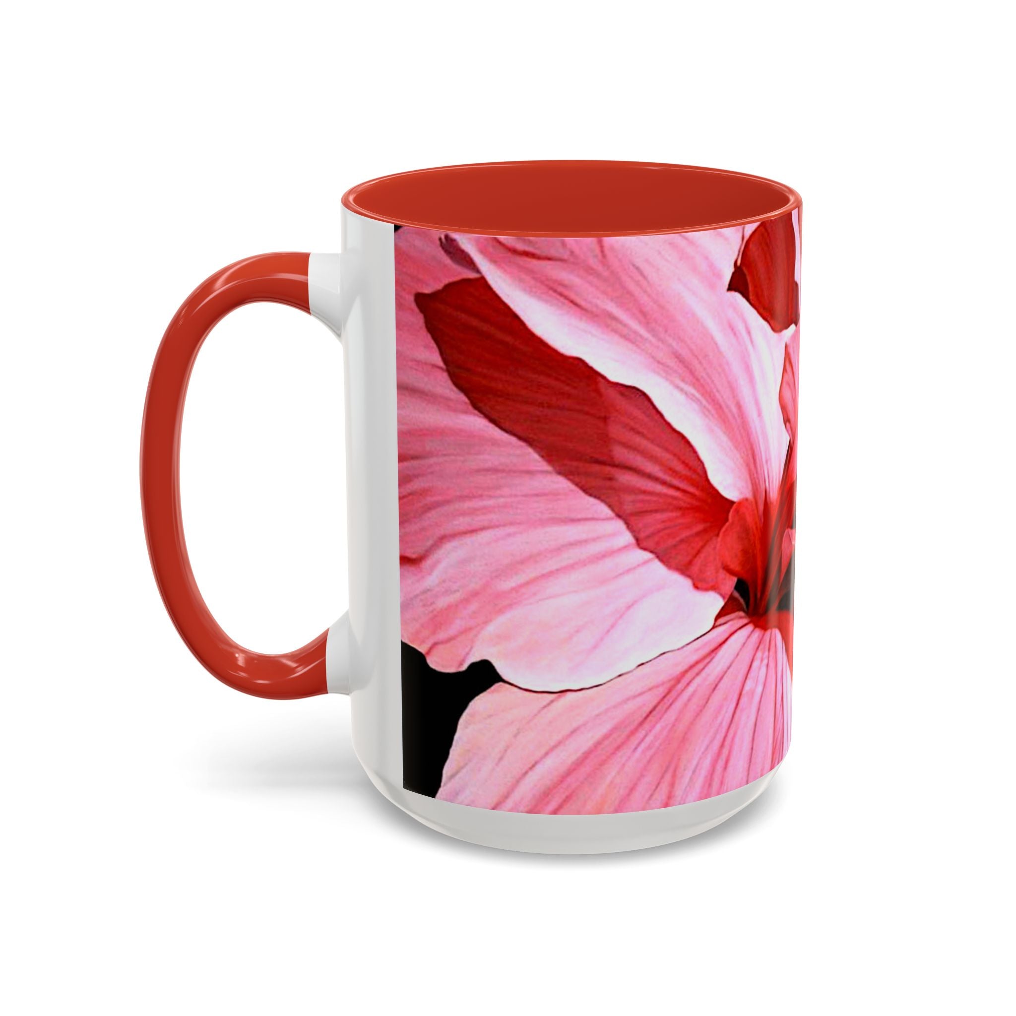Coffee Mug Pink Hibiscus Painting (11, 15oz)