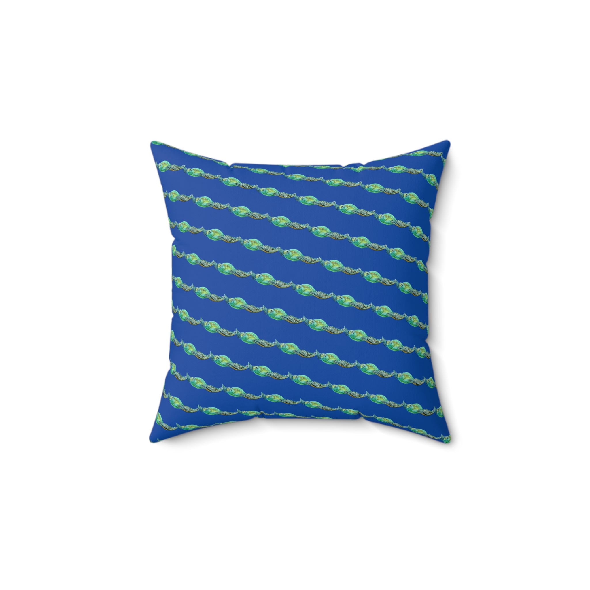 Throw Pillow Sea Turtle pattern - Aqua Coastal Decorative Cushion
