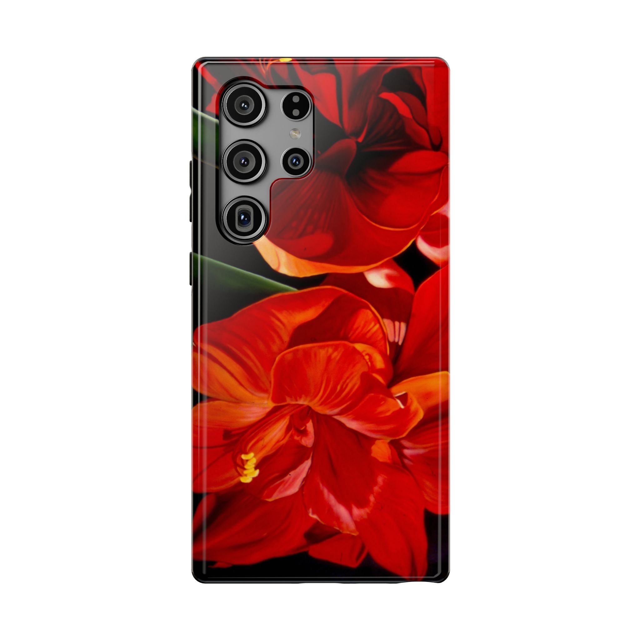 Phone case Lisa Herrera art print Red Amaryllis Floral Impact-Resistant Phone Case